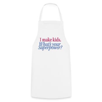 Superkraft Elternsein Statement - Kochschürze - Weiß - Vorne - AI Model Male 185 dark (185cm)