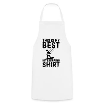 This is my best Kitesurfing shirt Kiteboarding - Cooking Apron - white - Front - AI Model Male 185 dark (185cm)