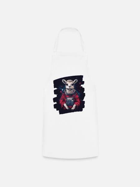 Lama Astronaut - Kochschürze - Weiß
