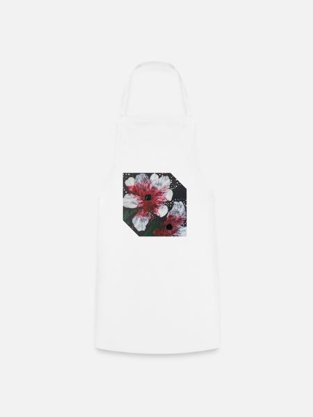 Blumen Design - Kochschürze - Weiß