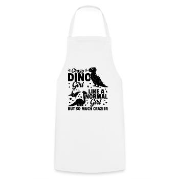 Crazy Dino girl like a normal girl but so much - Cooking Apron - white - Front - AI Model Male 185 dark (185cm)