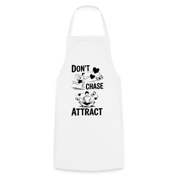 Ne pas poursuivre, attirer | Citation méditative - Tablier de cuisine - blanc - Devant - AI Model Male 185 dark (185cm)