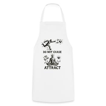 Don't Chase Attract | Minimalist Meditation Art - Cooking Apron - white - Front - AI Model Male 185 dark (185cm)