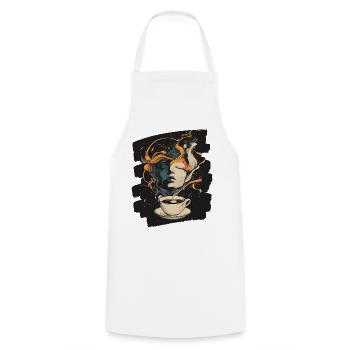 Kaffee Coffee Kaffeeliebhaber - Kochschürze - Weiß - Vorne - AI Model Male 185 dark (185cm)
