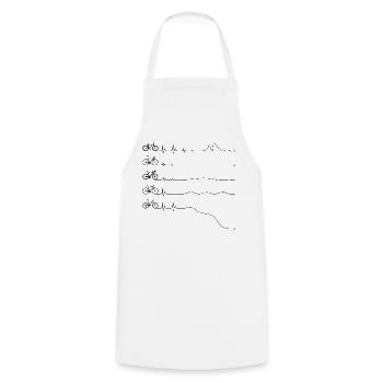 Minimal Bicycle Line Art on Black - Cooking Apron - white - Front - AI Model Male 185 dark (185cm)