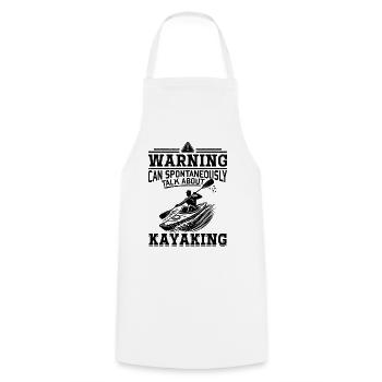 Warning can spontaneously talk about Kayaking - Cooking Apron - white - Front - AI Model Male 185 dark (185cm)