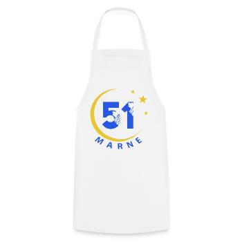 51 - Cooking Apron - white - Front - AI Model Male 185 dark (185cm)