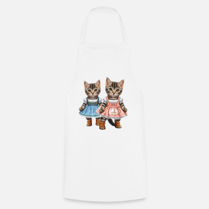 Dirndl kitties - Cooking Apron - white