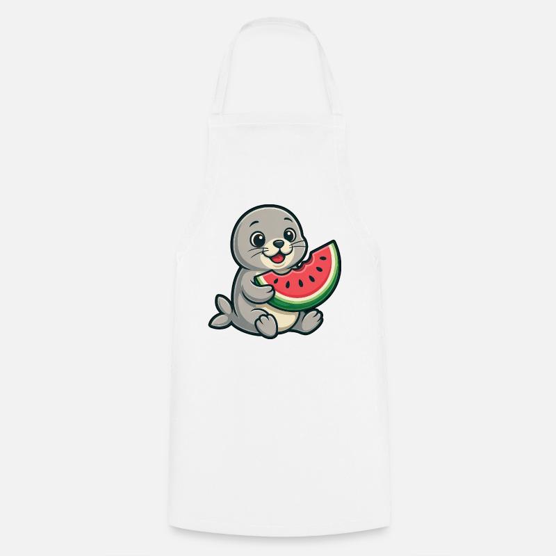 Melon de phoque Fruité d’été - Tablier de cuisine - blanc