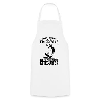 I'm proving to you why I'm the best Kitesurfer - Cooking Apron - white - Front - AI Model Male 185 dark (185cm)