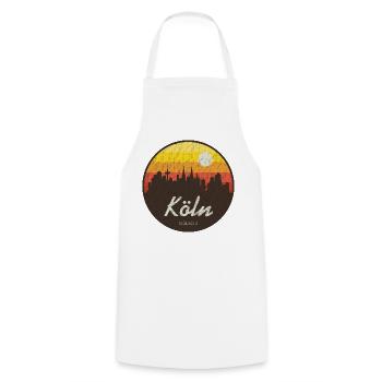 Vintage Cologne – Skyline - Kölsch - Cooking Apron - white - Front - AI Model Male 185 dark (185cm)