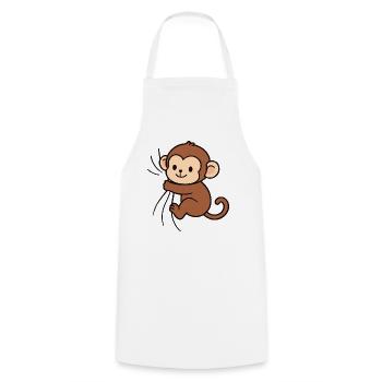 Dear little monkey - Cooking Apron - white - Front - AI Model Male 185 dark (185cm)