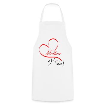 Mother of Two - Cooking Apron - white - Front - AI Model Male 185 dark (185cm)