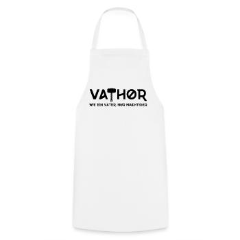 Vathor - Wie ein Vater, nur mächtiger - Kochschürze - Weiß - Vorne - AI Model Male 185 dark (185cm)