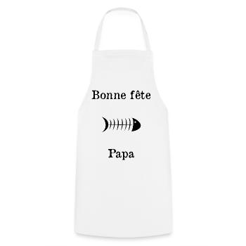 FATHER'S DAY. HAPPY FATHER'S DAY. DAD. HAPPY BIRTHDAY. - Cooking Apron - white - Front - AI Model Male 185 dark (185cm)