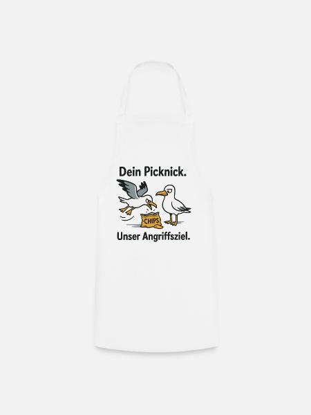 Dein Picknick Unser Angriffsziel - Kochschürze - Weiß