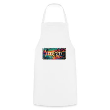 Cebu City – Tropical Retro Sign - Cooking Apron - white - Front - AI Model Male 185 dark (185cm)