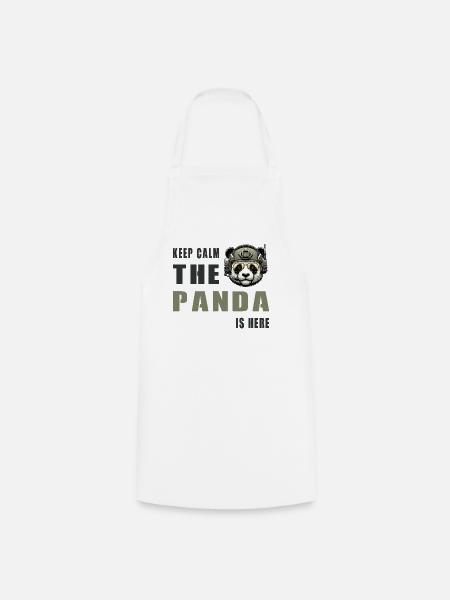 Taktischer Panda – Keep Calm - Kochschürze - Weiß