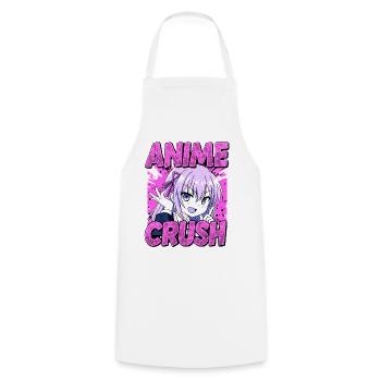 ANIME CRUSH - Pink Manga Otaku Vibes - Cooking Apron - white - Front - AI Model Male 185 dark (185cm)