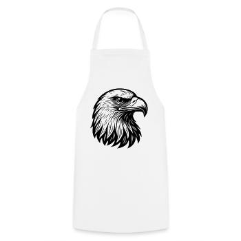 Majestic Eagle Head - Cooking Apron - white - Front - AI Model Male 185 dark (185cm)