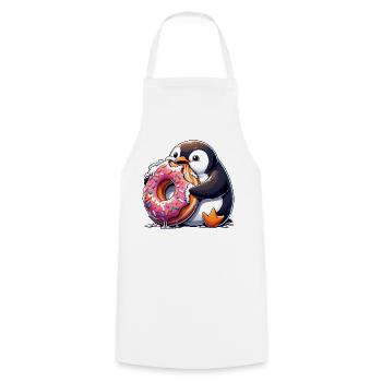 Süßer Pinguin Donut liebhaber Cartoon essen - Kochschürze - Weiß - Vorne - AI Model Male 185 dark (185cm)