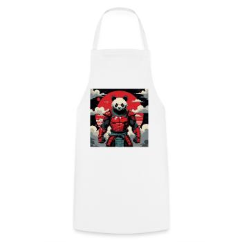 Samouraï Panda Guerrier - Tablier de cuisine - blanc - Devant - AI Model Male 185 dark (185cm)