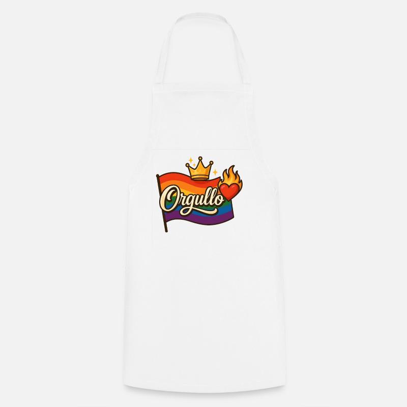 Orgullo – Pride con Corazón y Corona - Tablier de cuisine - blanc