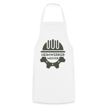 DIY Master – Proud DIY Design - Cooking Apron - white - Front - AI Model Male 185 dark (185cm)