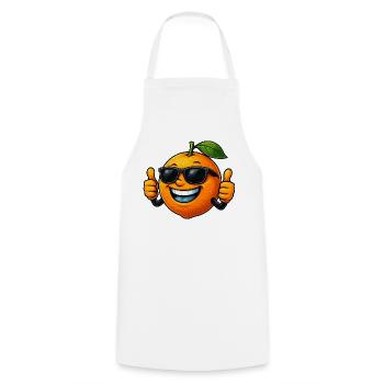 Coole süße Apfelsine Cartoon Sommerfrucht - Kochschürze - Weiß - Vorne - AI Model Male 185 dark (185cm)
