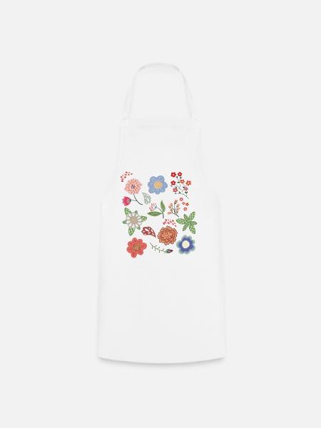 Blumen Fantasie - Kochschürze - Weiß
