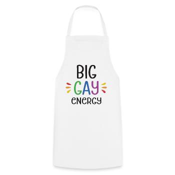 LGBTQ Pride Month - Big Gay Energy - Cooking Apron - white - Front - AI Model Male 185 dark (185cm)