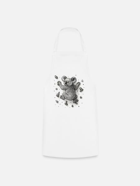 Bouldern Koala Bär Klettern Zeichnung Geschenk - Kochschürze - Weiß