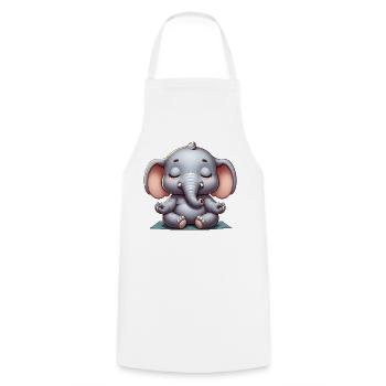 Süßer Elefant Yoga Meditation Entspannung Frieden - Kochschürze - Weiß - Vorne - AI Model Male 185 dark (185cm)