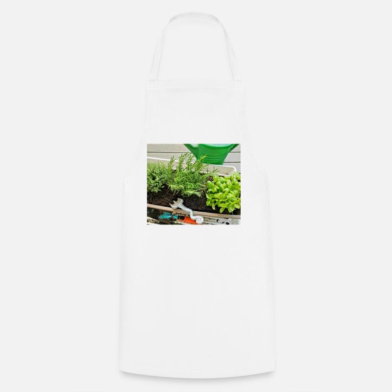 Herbs - Cooking Apron - white