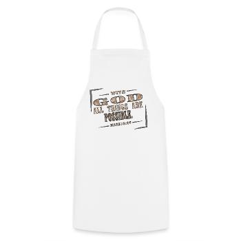 With God all things are Possible - Cooking Apron - white - Front - AI Model Male 185 dark (185cm)