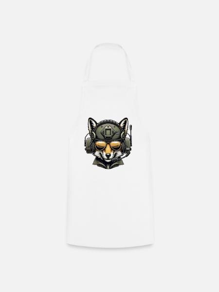 Fuchs Militär Design - Kochschürze - Weiß
