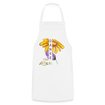 Thanks for everything - Cooking Apron - white - Front - AI Model Male 185 dark (185cm)
