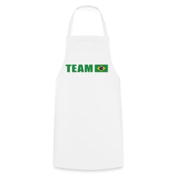 Équipe de soutien au Brésil - Tablier de cuisine - blanc - Devant - AI Model Male 185 dark (185cm)