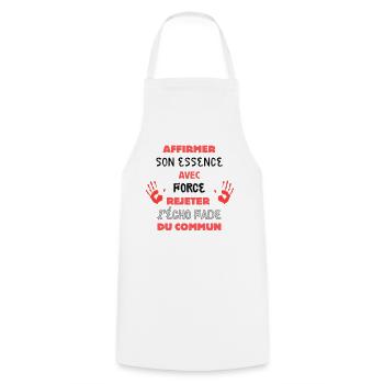 Mon essence contre le banal - Tablier de cuisine - blanc - Devant - AI Model Male 185 dark (185cm)