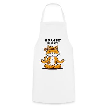 In der Ruhe liegt die Kraft lustige Yoga Katze - Kochschürze - Weiß - Vorne - AI Model Male 185 dark (185cm)