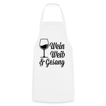 Wein Mädels und Gesang - Kochschürze - Weiß - Vorne - AI Model Male 185 dark (185cm)