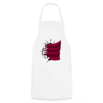 Drapeau du Qatar - Qatar - Drapeau Broken Design - Tablier de cuisine - blanc - Devant - AI Model Male 185 dark (185cm)