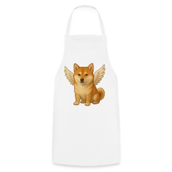 Mignon Shiba Inu Angel Dessin animé Chiens satisfaits - Tablier de cuisine - blanc - Devant - AI Model Male 185 dark (185cm)