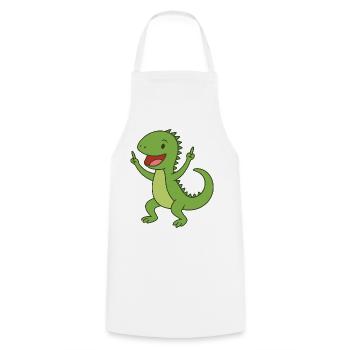 Bébé Iguane de fête - Tablier de cuisine - blanc - Devant - AI Model Male 185 dark (185cm)
