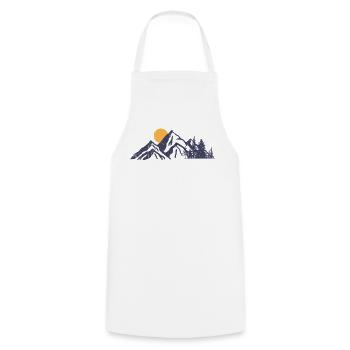 Berg Sonnenuntergang Natur Illustration - Kochschürze - Weiß - Vorne - AI Model Male 185 dark (185cm)