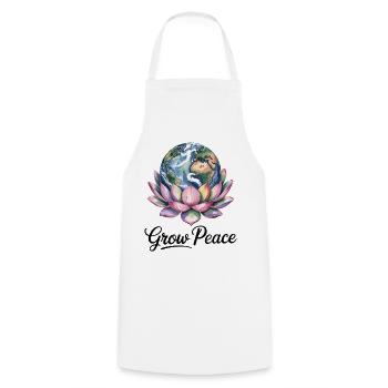 Grow Peace Earth Lotus Chemise - Tablier de cuisine - blanc - Devant - AI Model Male 185 dark (185cm)