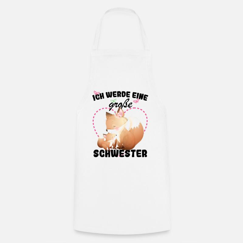 Nachwuchs Verkünden Ich Werde Große Schwester 2027 - Kochschürze - Weiß