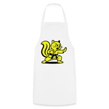 Karate Squirrels! - Cooking Apron - white - Front - AI Model Male 185 dark (185cm)