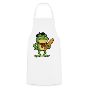 Whimsical france Froggy Baker Illustration - Cooking Apron - white - Front - AI Model Male 185 dark (185cm)