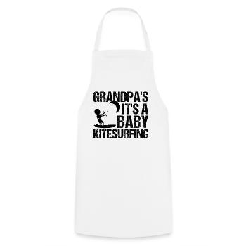 Kitesurfing Baby - Grandpa's Future Kitesurfing - Cooking Apron - white - Front - AI Model Male 185 dark (185cm)